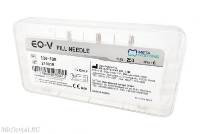 Иглы для экструзии гуттаперчи, EQ-V FillNeedle 25G, уп/6шт Meta Biomed (Ю. Корея)