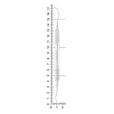 Скейлер парадонтологический, форма M 23A, ручка диаметр 8 мм, 26-63* HLW Dental (Германия)