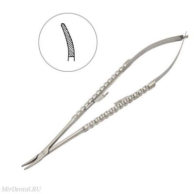 Иглодержатель хирургический изогнутый Micro-Nadelhalter , 18 см, 40-96D* HLW Dental (Германия)