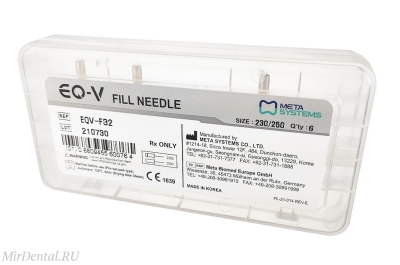  EQ-V FillNeedle 23G/25G Иглы для экструзии гуттаперчи уп/6шт Meta Systems (Ю.Корея)  EQV-F32
