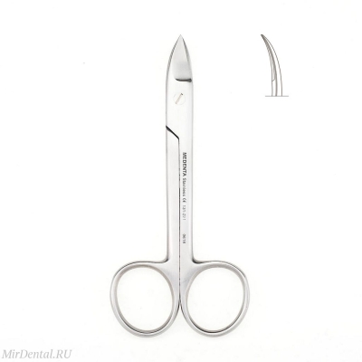 Ножницы изогнутые зазубренные Beebee, 12 см Medenta-Instruments (Пакистан)  131-271-P