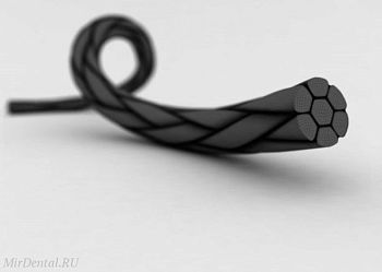 Шовный материал Шелк NA 6/0 плетеный RR 13 mm 1/2 75 cm (12 шт) чёрная нить