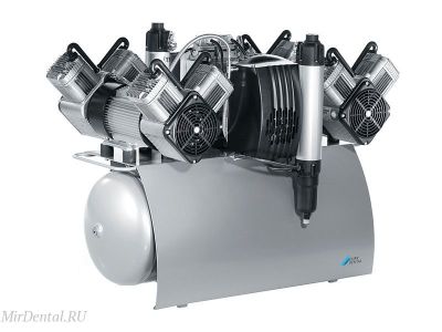 Quattro Tandem Безмасляный компрессор с мембранным осушителем 1 агрегатом без кожуха на 5-10 установок, 210 л/мин Durr Dental (Германия)