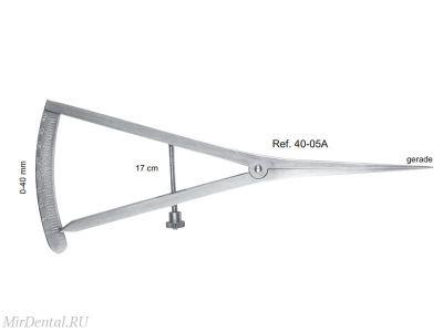 Кронциркуль прямой, 0-40 мм, 17 см, 40-05A* HLW Dental (Германия)